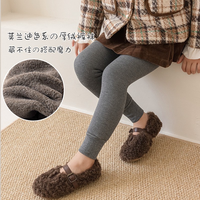 儿童宝宝时髦一体绒紧身打底裤