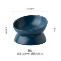 Cat bowl, ceramic cat food bowl, cervical vertebrae protection, slanted mouth bowl, anti-black chin bowl, anti-tipping, cute pet bowl, cat bowl thumbnail 5