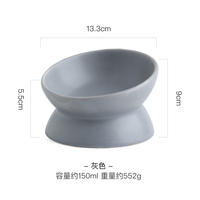 Cat bowl, ceramic cat food bowl, cervical vertebrae protection, slanted mouth bowl, anti-black chin bowl, anti-tipping, cute pet bowl, cat bowl thumbnail 6