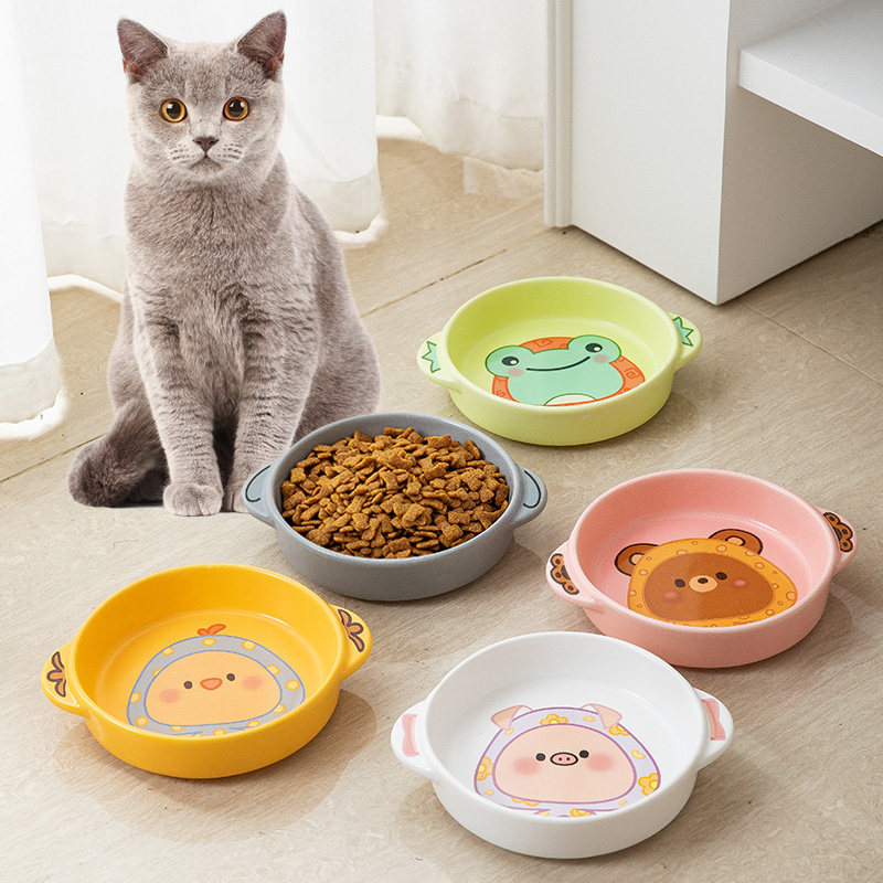 猫粮碗陶瓷猫碗中型易清洗