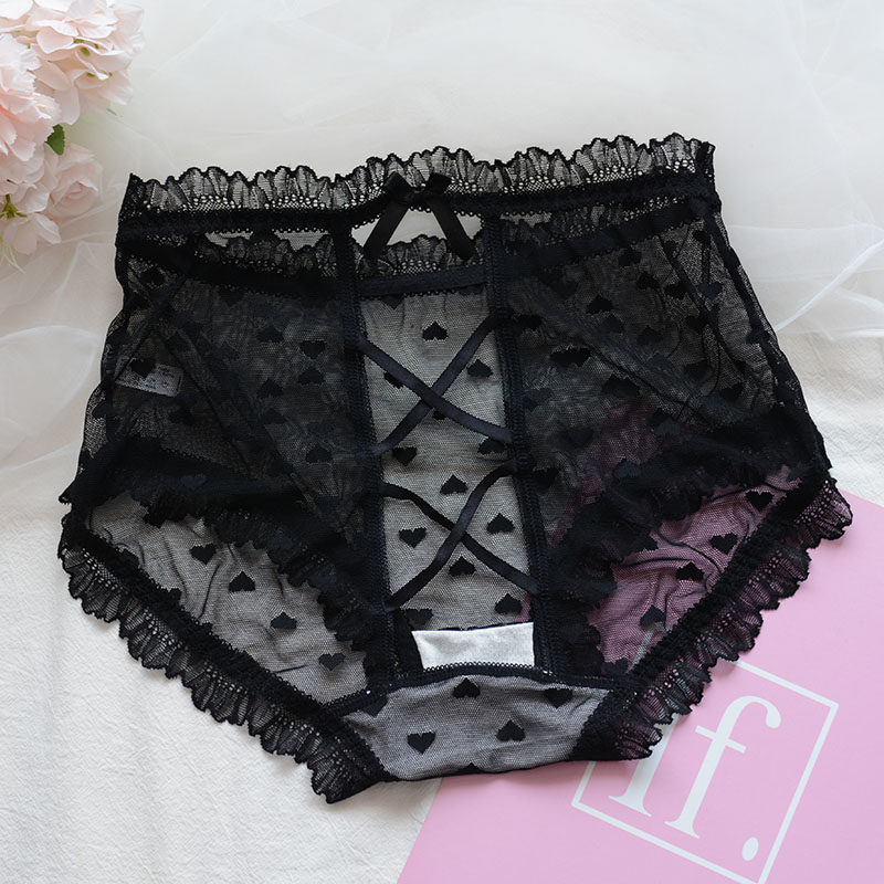 性感蕾丝内裤女 大码镂空透明交叉带纯欲风中高腰三角裤超薄夏,女士内衣/男士内衣/家居服,女三角裤,淘宝优惠券,粉丝福利购,淘宝优惠卷