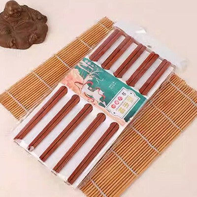 家用红檀木筷子家用实木家用防滑耐高温家庭餐具高档抗菌防霉铁木