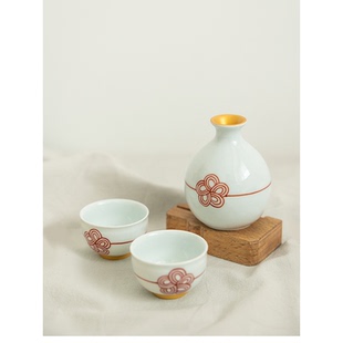 现货日本进口有田烧陶瓷手绘梅水引酒器酒具酒壶酒杯清酒套装礼品