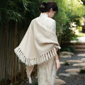 新中式 流苏小外套文艺优雅高档中国风披风女 旗袍披肩外搭春秋薄款