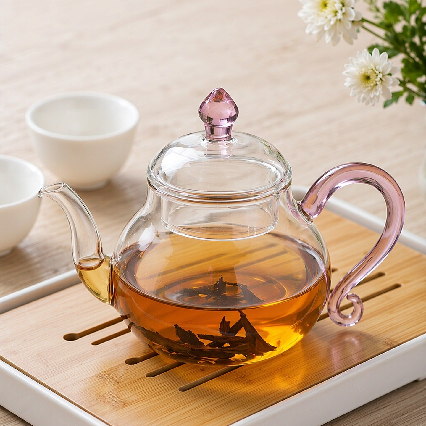 家用耐高温女士专用玻璃泡茶壶