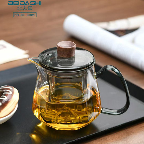 北大史带内胆加厚双色玻璃泡茶壶