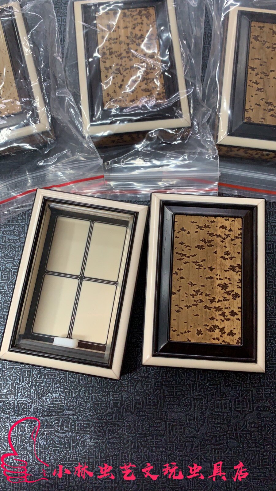 小林虫艺收藏级红木镶嵌梅妃芝麻点镶嵌骨片养黄蛉盒虫具79/53/20