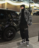 UGLY韩版 千鸟格冬季 男士 MXD 羽绒服2023新款 潮流小香风黑白格外套