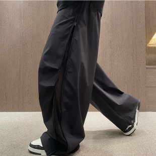 UGLY2026春夏新款 冲锋裤 侧拉链透气网垂感休闲裤 薄款 潮 男美式 MXD