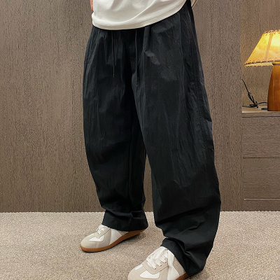宽松休闲速干直筒阔腿运动长裤男