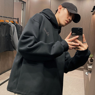 阔版 MXD 时尚 潮牌烫钻字母连帽重磅卫衣男秋季 嘻痞帅上衣 UGLY美式