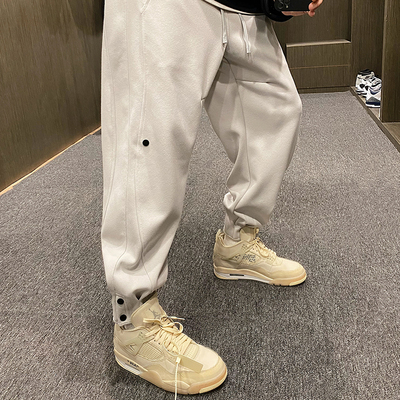 二粒扣弯刀裤秋季运动宽松卫裤