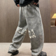 MXD 男户外运动宽松直筒裤 UGLY美式 潮牌字母烧花脏脏灰复古休闲裤