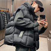 MXD UGLY潮牌秋冬高定可脱卸连帽羽绒马甲时髦洋气廓形情侣面包服