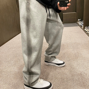 加绒百搭长裤 MXD 男秋冬季 潮牌渐变条纹撞色水洗休闲卫裤 UGLY美式