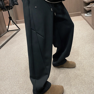 男秋冬潮牌高级感运动阔腿裤 MXD UGLY2025笑脸刺绣加绒直筒休闲裤