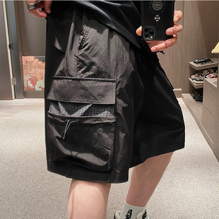 速干短裤 MXD UGLY26夏季 新款 男松紧腰格子拼接口袋户外休闲五分裤