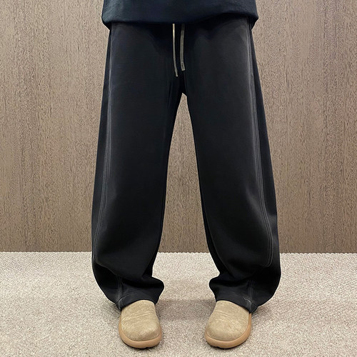 复古潮牌渐变美式弯刀针织休闲裤