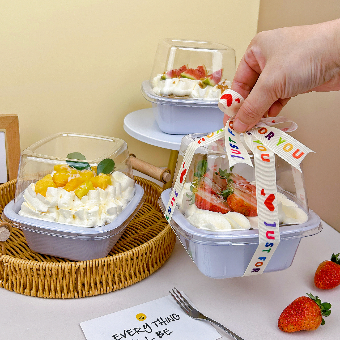 瑞丽小4寸蛋糕包装盒3四寸加高