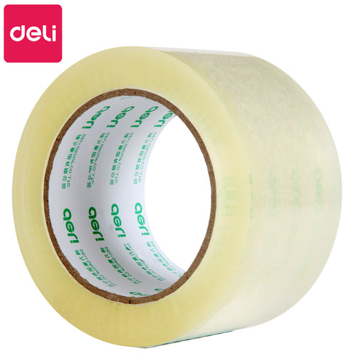 得力封箱胶带30333 透明宽胶带大卷胶带胶纸60mm*100码胶带封箱带