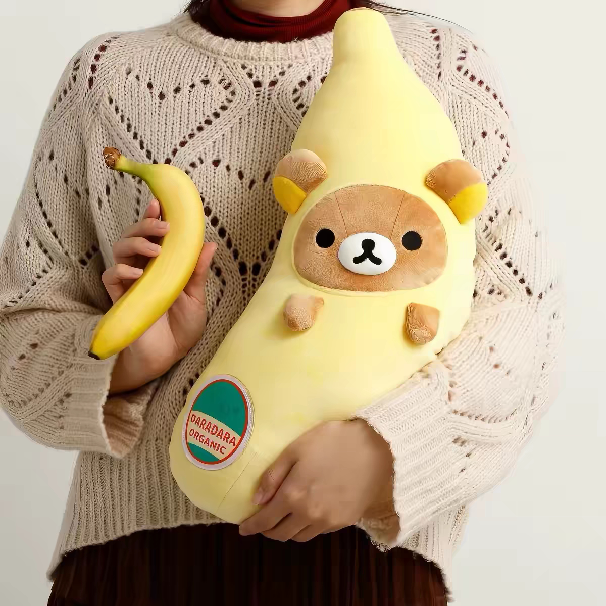 日本新品san-x香蕉轻松熊可爱玩偶公仔抱枕Rilakkuma礼物挂件