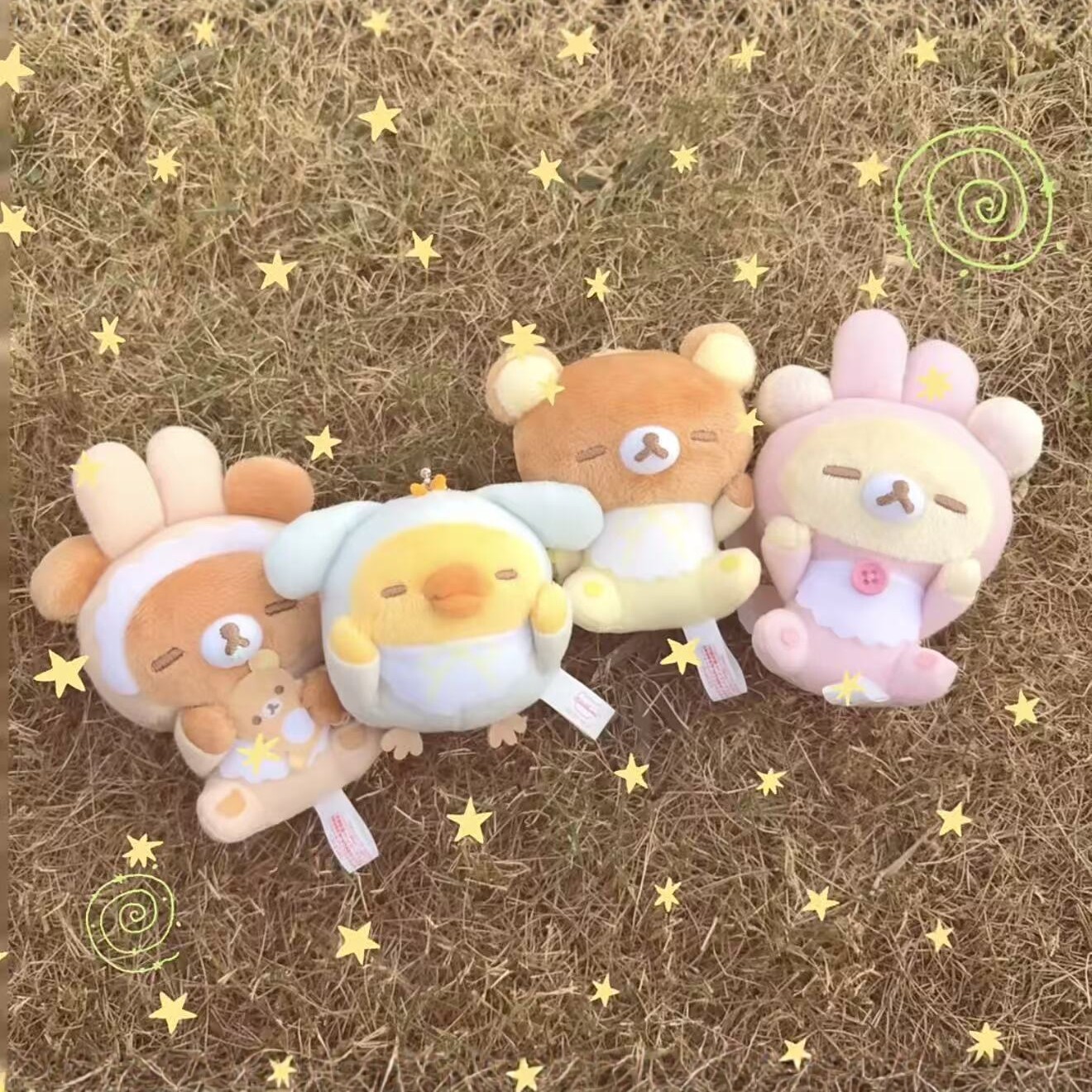 日版baby轻松熊rilakkuma宝宝睡梦兔熊妹熊哥熊弟鼻孔鸡毛绒礼物