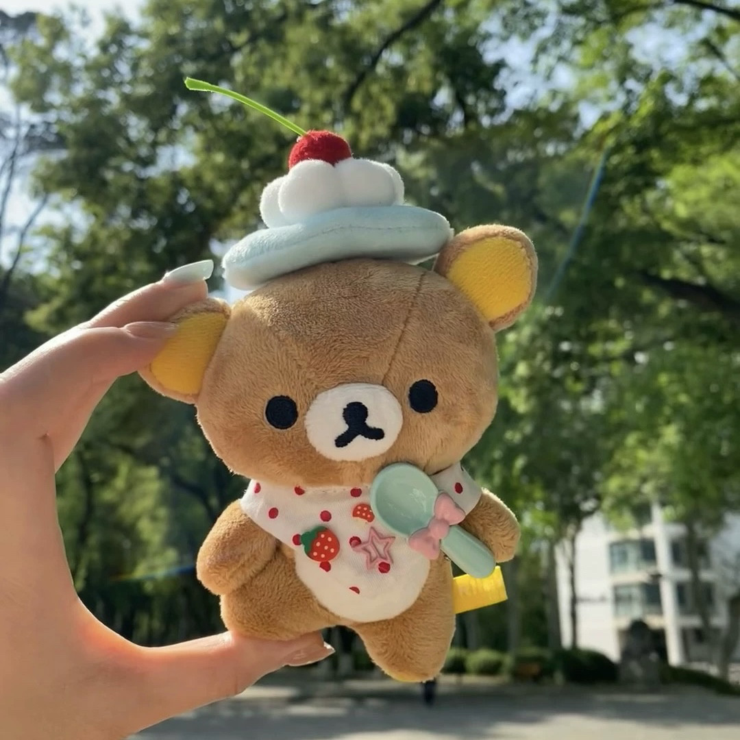 日系新品轻松熊娃衣sanx口水巾头套轻松熊小挂件可爱毛绒玩偶礼物