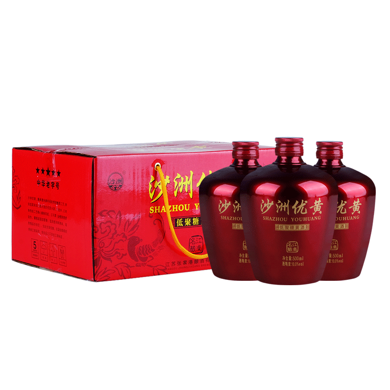 沙洲优黄小红坛低聚糖六年陈黄酒 苏州特产老字号整箱装500ml*6瓶