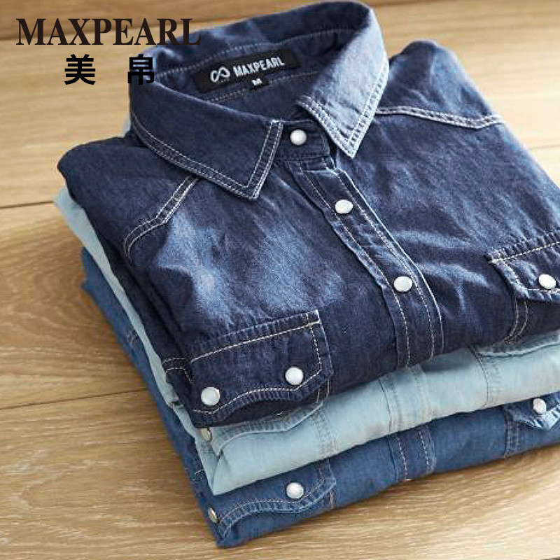 牛仔衬衫女春季2019新款修身衣中长款打底衣韩版韩范春装衬衣加厚|ruв категории Женская одежда, рубашка - от Buy2taobao.com для оказания профессиональной услуги покупки агента Taobao