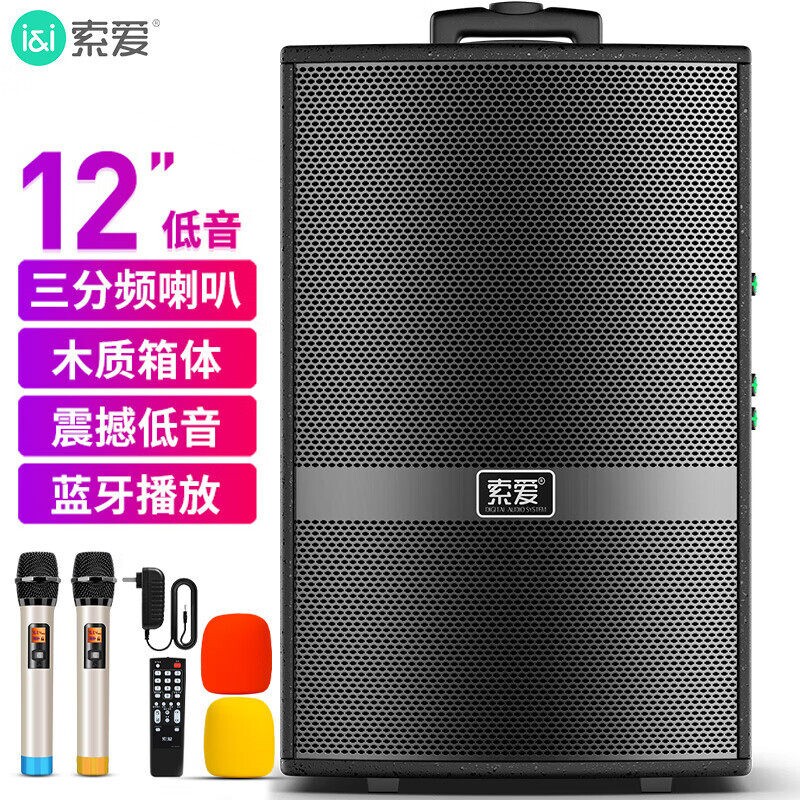 索爱SA-X22 12英寸大功率重低音杆音箱广场舞音响 移动户外蓝牙拉