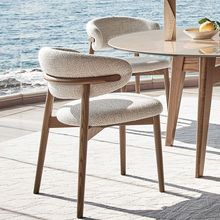 轻奢现代北欧意式铁艺仿实木餐椅简约咖啡厅休闲家用餐厅靠背椅子