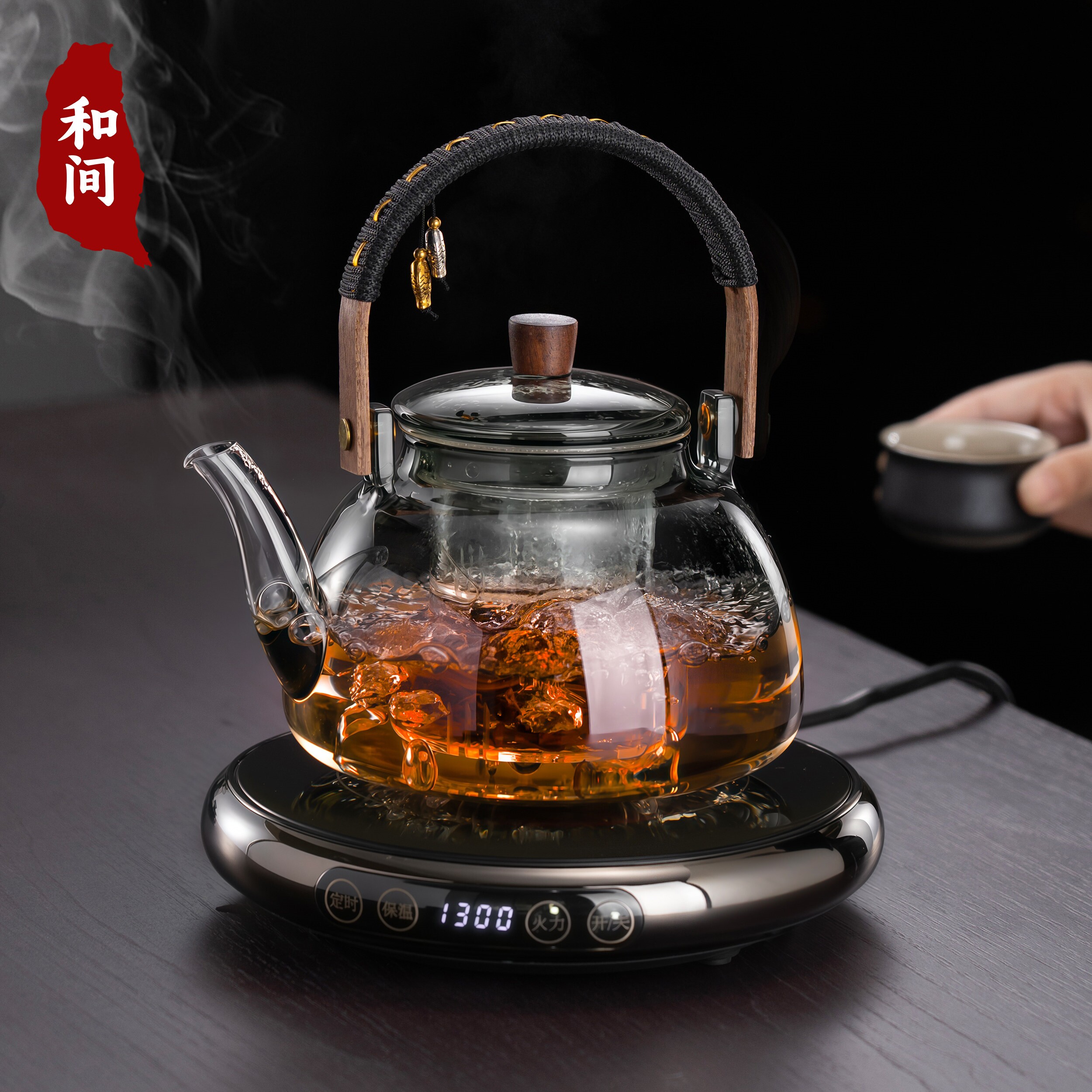 静音小型超薄电陶炉玻璃煮茶壶套式高硼硅大容量可明火烧水壶装日