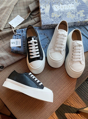 mona张绮贤明星同款厚底休闲运动百搭帆布大头鞋学生小白鞋板鞋女