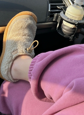 毛茸茸！舒适又保暖！秋冬厚底防滑真皮休闲毛毛保暖雪地靴棉鞋女