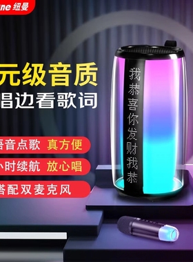 纽曼K19双麦克风蓝牙音响K歌神器词K歌音箱一体式内置声卡显示歌