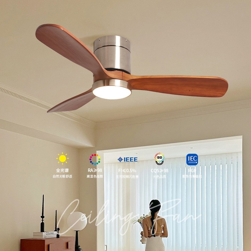 吸顶风扇灯中古新款轻奢吊扇灯客式复古风扇吊灯厅家用餐厅电扇美