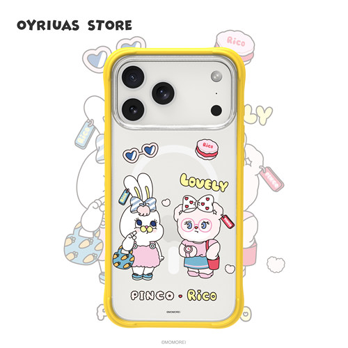 OyriuasX条带兔莉可联名 Rico的周末 苹果16pm/17pm磨砂磁吸可拆卸液态硅胶手机壳全包磨砂抗指纹防摔可爱