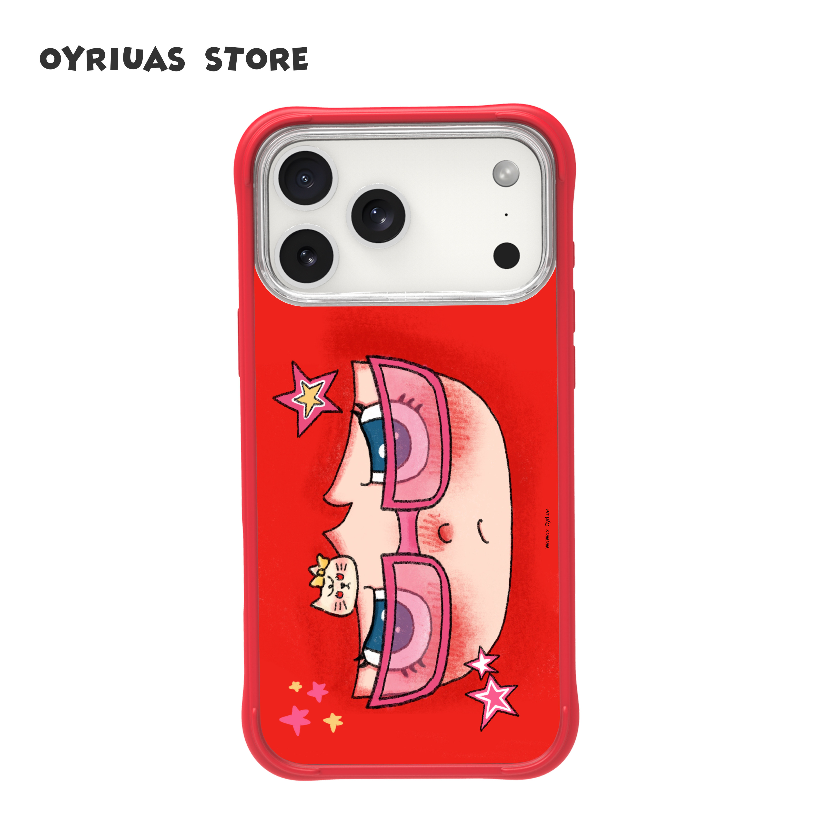 OyriuasXwowo联名炽红星梦 适用iPhone18pm/17pm磨砂磁吸可拆卸液态硅胶手机壳全包背板抗指纹防摔可爱保护套图片