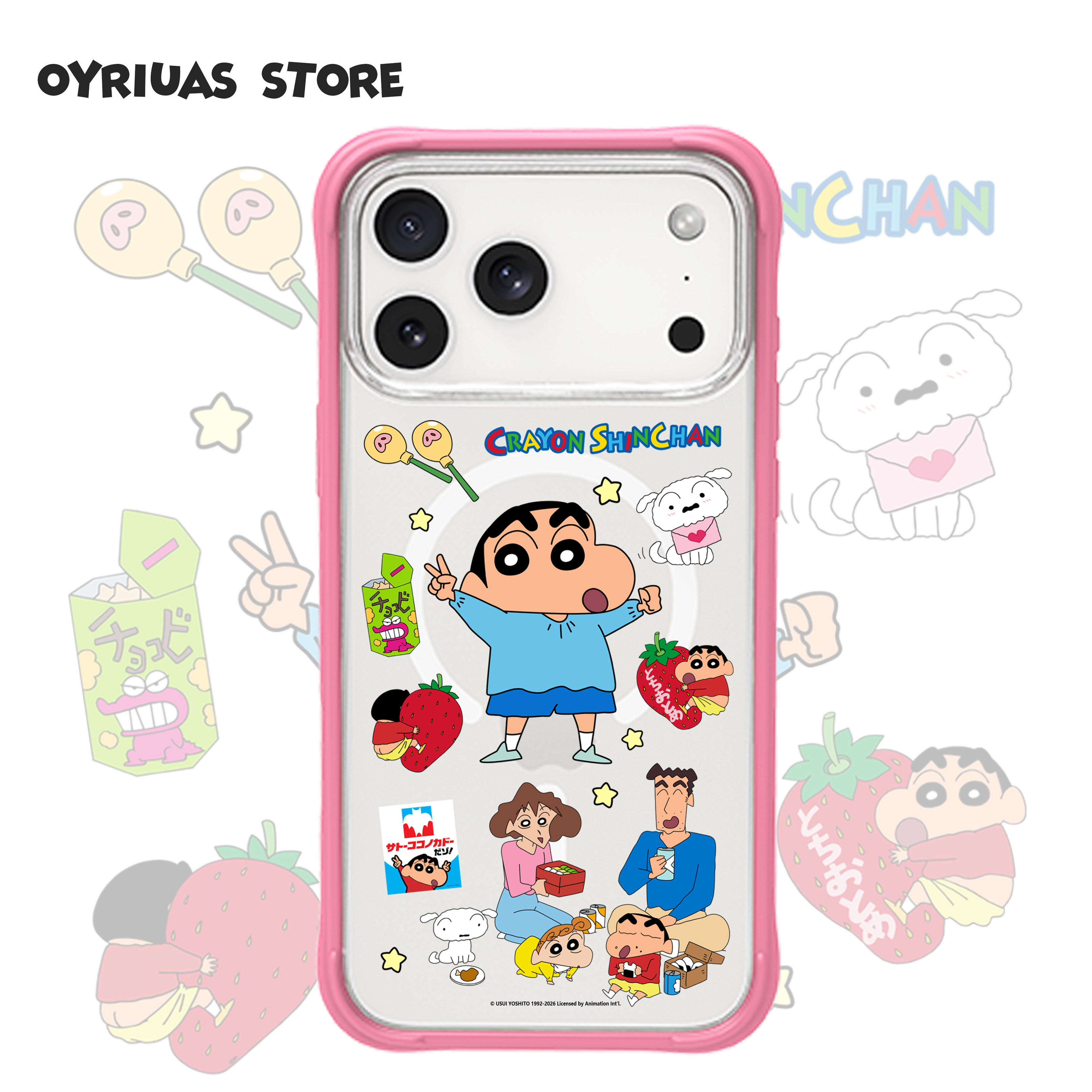 Oyriuas 春日家记 适用苹果16pm/17pm磨砂磁吸可拆卸液态硅胶手机壳全包保护套磨砂背板抗指纹防摔可爱保护套图片