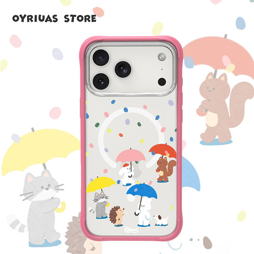 Oyriuas iPhone17/16/15pm  糖豆雨  磨砂磁吸可拆卸硅胶边框手机壳 触控按键全包手机保护套抗指纹
