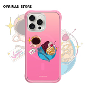 iPhone17 磨砂磁吸 Oyriuas 15pm 蜜糖下午茶 可拆卸硅胶边框手机壳 触控按键全包手机保护套