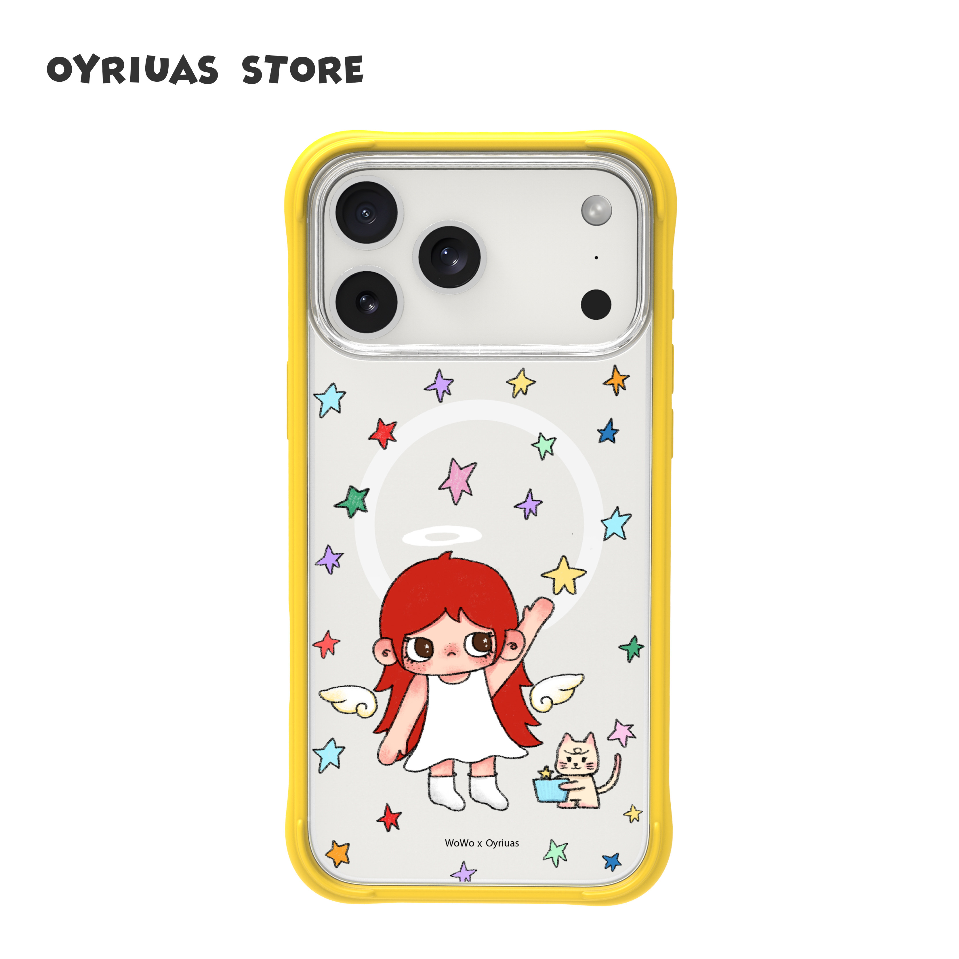 OyriuasXwowo联名星落喵隅 适用iPhone18pm/17pm磨砂磁吸可拆卸液态硅胶手机壳全包背板抗指纹防摔可爱保护套图片