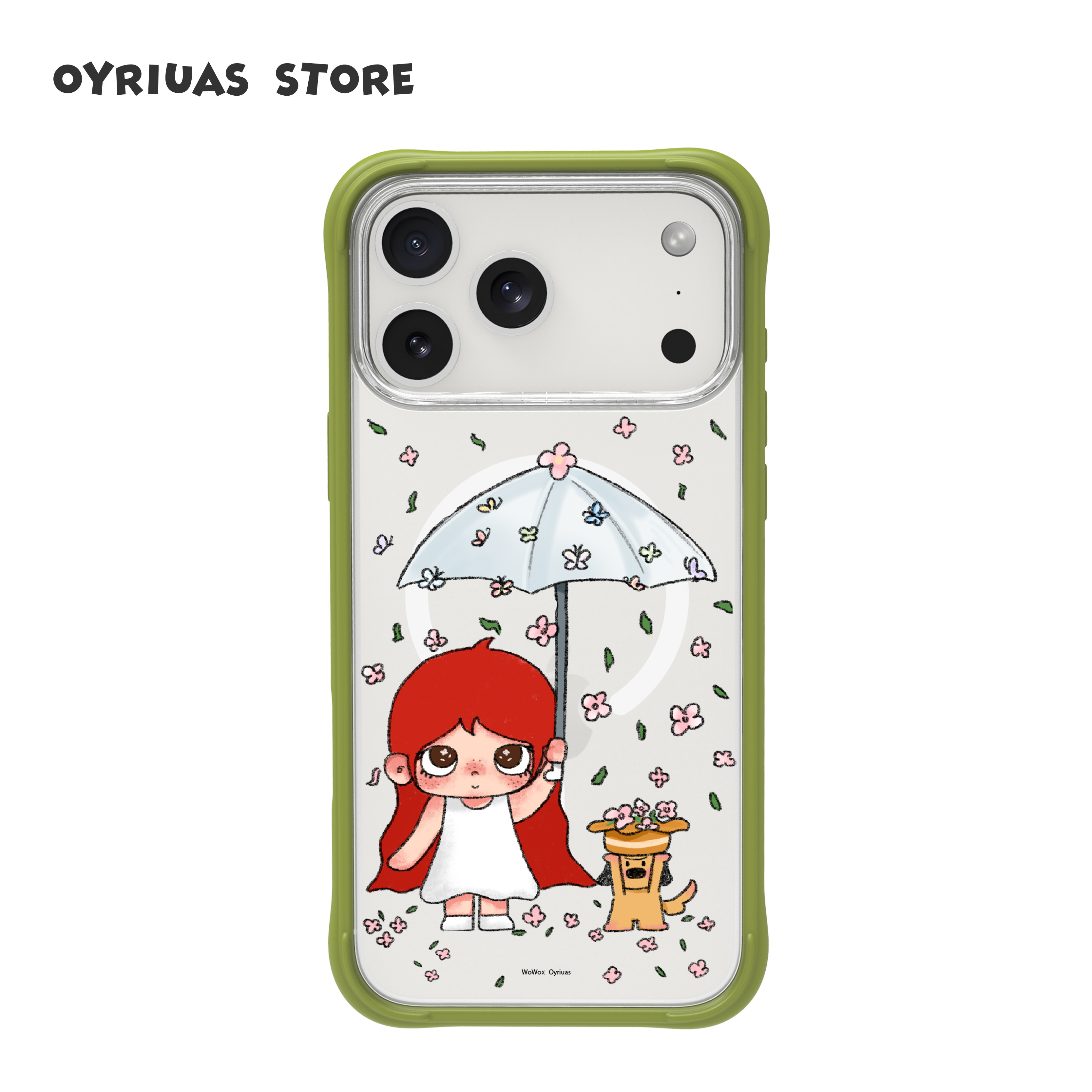 OyriuasXwowo联名伞间花事 适用iPhone18pm/17pm磨砂磁吸可拆卸液态硅胶手机壳全包背板抗指纹防摔可爱保护套图片