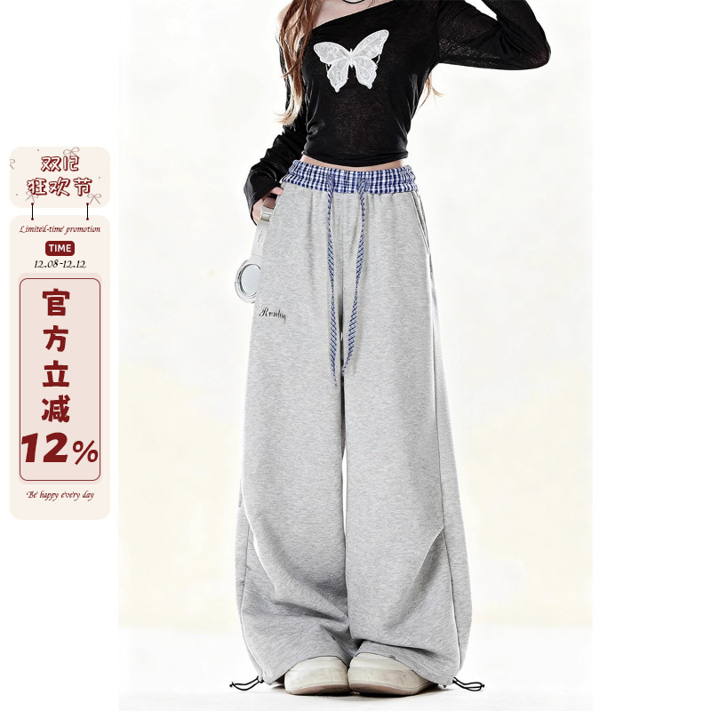 星星刺绣运动卫裤女装秋冬季新款