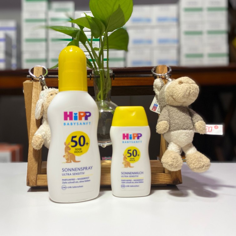 德国Hipp喜宝婴幼儿有机杏仁油SPF50防晒乳液敏感肌现货新