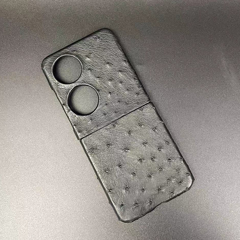 适用原装正品华为P50Pocket鸵鸟皮手机壳p50宝盒折叠屏2手机保护皮套奢华定制60