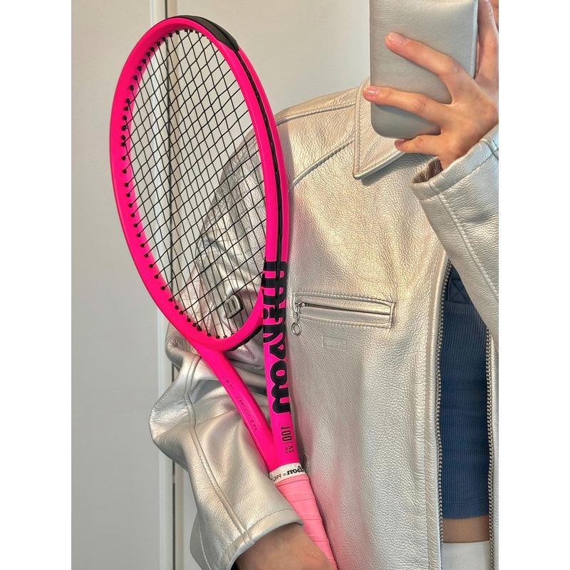Wilson Clash 100L V2威尔胜霓虹粉网球拍巴黎限定粉荧光黄球拍