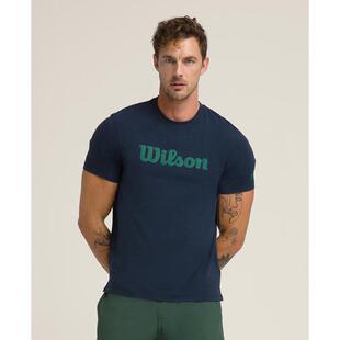 海外代购Wilson/威尔胜男士运动T恤圆领藏青色网球日常休闲