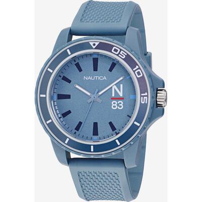 代购nautica诺帝卡男士腕表夜光日期计时防震硅胶蓝色防水表圈运