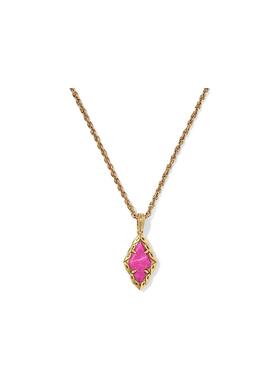 代购Kendra Scott女士项链优雅简约百搭时尚金色粉色菱形吊坠